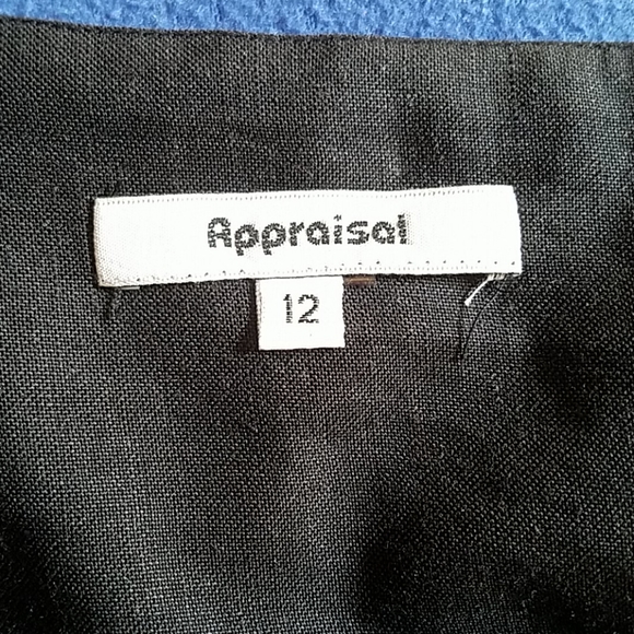 Black Embroidered Linen A-Line Skirt - Picture 6 of 7